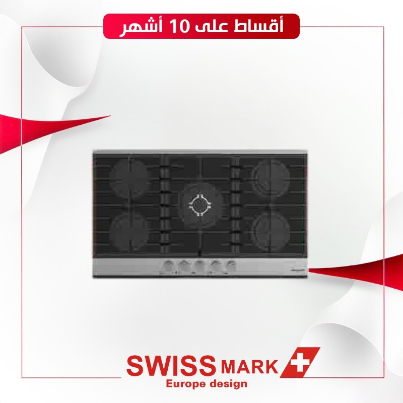 طباخ زجاج Swiss mark SMB-09 90x60 bult-in - اللون اسود + ستيل