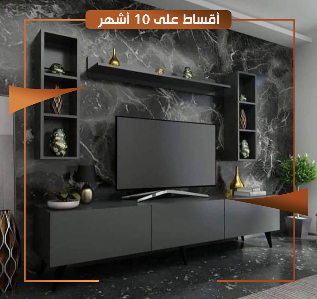 معرض ميز بلازما HDF - قياس 180 سم - B100205 - اللون اسود